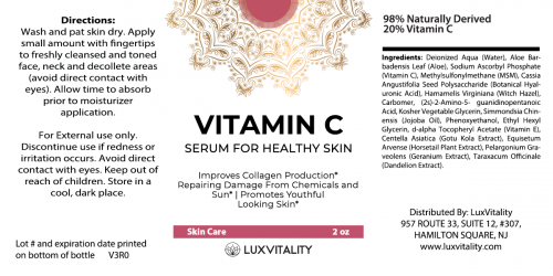 visual identity and packaging system for LuxVitality