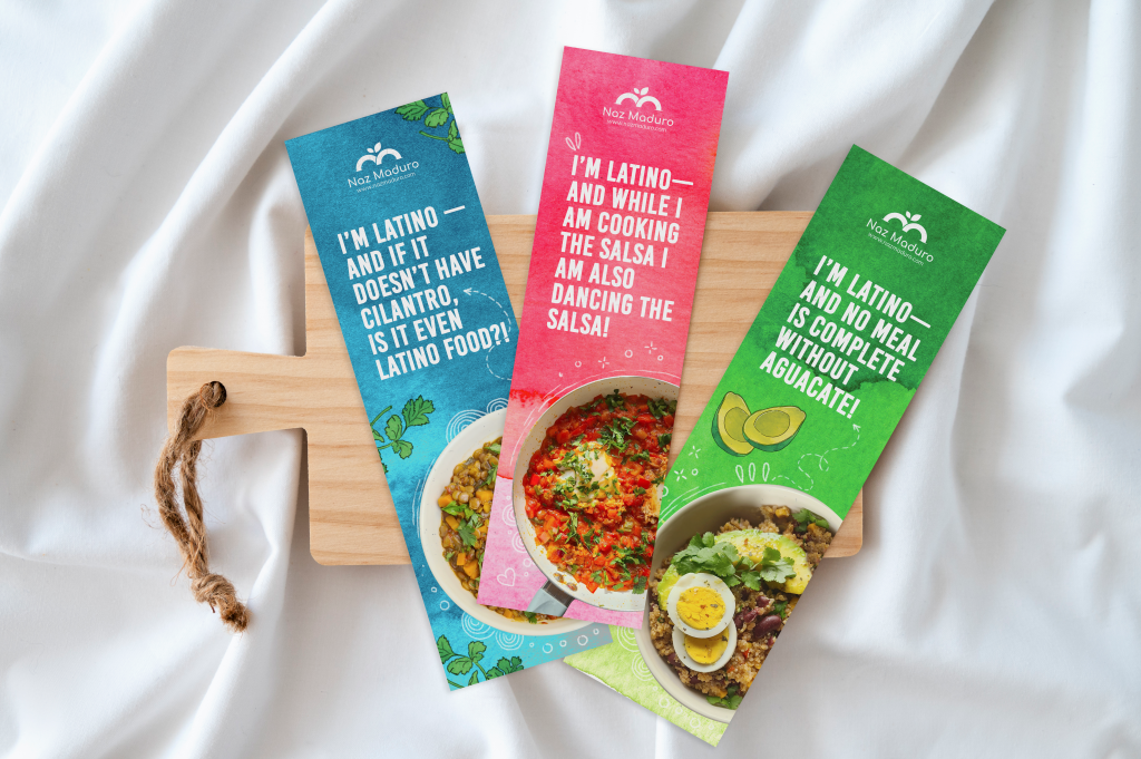 Playful, vibrant bookmarks featuring phrases